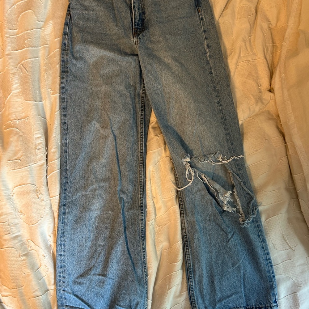 Trendy Distressed Blue Boyfriend Jeans